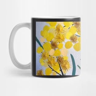 Golden Wattle Flowers by Leah Gay Mug